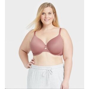 Auden Mauve Lightly Lined Lined Full Coverage Underwire Bra, 44C